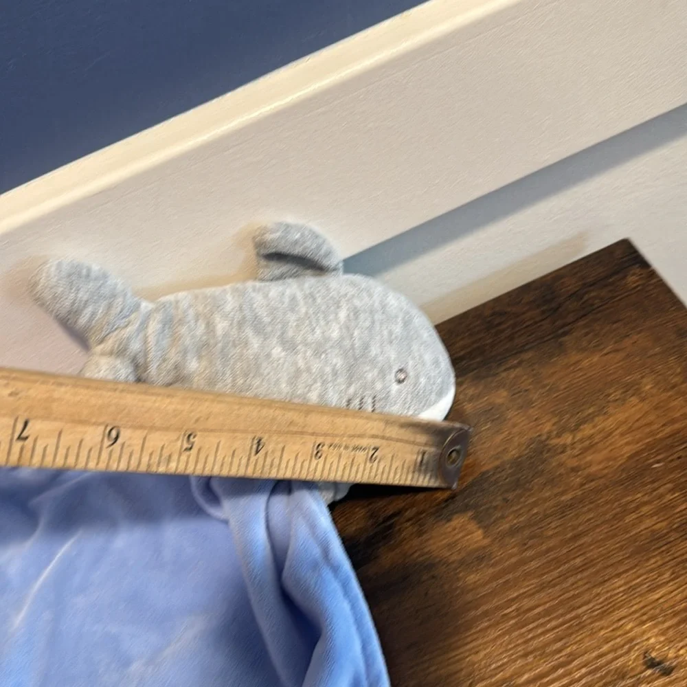 Carters Baby Lovey Gray White Shark Toy Blue Security Blanket Rattle Toy Fish